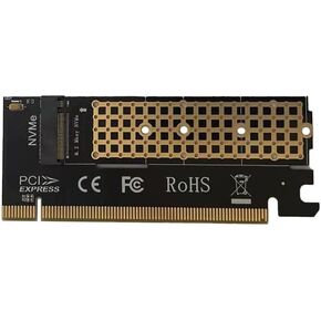 PCIe Adapter for M.2 NVMe Mkey, PCI-e 4.0 X4 Card Supports NGFF M2 M-Key SSD of Length 2280,2260,2242,2230, PCIe NVMe Adapter