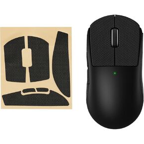 kwmobile Mouse Grip Tape Compatible with Logitech G Pro Wireless 2 / Wireless 3 Grip Tape - Non-Slip Faux Leather - Black