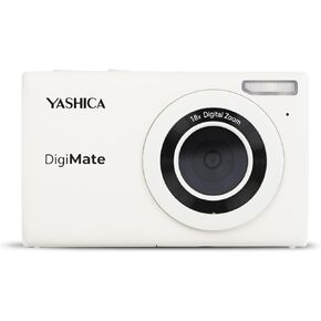 Yashica DigiMate Digital Camera, 4K Camera for Photography, Digital Point and Shoot Camera with 18X Zoom, Supports Micro SD Cards, Mini Digital Camera for Teen Girls and Boys – Off White