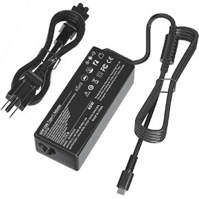 65W USB Type C Adapter Charger for Asus Chromebook FILP (Vibe) CR1 CX1 CX3 CX5 CX55 CX9 CR11 CM1 CM3 CM5 CM14 CZ1 CR1100 CX1100 CX1100CNA-AS42 C424 C424MA-AS48F C433 C434 C436 C302 C213 C214