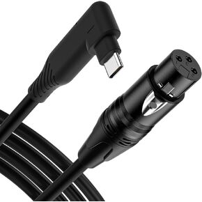 كابل EBXYA USB C إلى XLR بطول 10 أقدام، سلك ميكروفون أنثى ممتاز من النوع C إلى XLR مع موصل XLR معدني ثقيل إلى واجهة USB C بزاوية قائمة للذكور متوافقة مع Windows، والكمبيوتر المحمول، والكمبيوتر الشخصي، والميكروفون