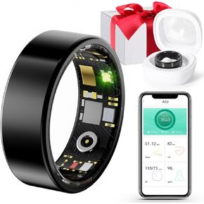 Smart Ring Fitness Tracker Ring for Men Women - Health Sleep Heart Rate Step Blood Oxygen Blood Pressure Tracker, IP68 , No App Subscription, Remote Photography, Utra Battery Life, Family Care (12#)