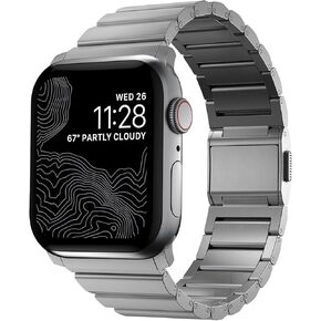 Titanium Apple Watch Band 45mm, Titanium Ultra Watch Band with Adjustable Links and Integrated Lugs, Titanium Band for Apple Watch Ultra and Ultra 2 Watch Band, Compatible with Apple Watch Series 1-10, and SE