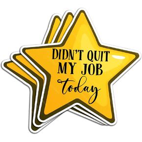 (3Pcs) Didn't Quit My Job Today Sticker Motivation Quote Support Coworker Decals Waterproof Vinyl Sticker for Books Laptops Phones Water Bottles Kindle 3 Inch