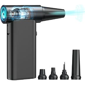Electric Compressed Air Duster, 200000 RPM Air Blower, 8000 mAh Rechargeable Cordless Air Duster with 4 Gear Adjustable for PC, Keyboards, Air Mattress Beds, Replace Compressed Air Can