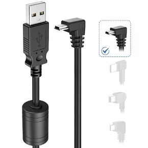 Charger Cable for Garmin GPS,(3Ft 18AWG) Thicker Shielded Mini USB Charging Cord for Garmin Nuvi,90 Degree GPS Replacement Power Adapter Wire for Garmin Drivesmart 65,Zumo XT,Dezl,Navigation