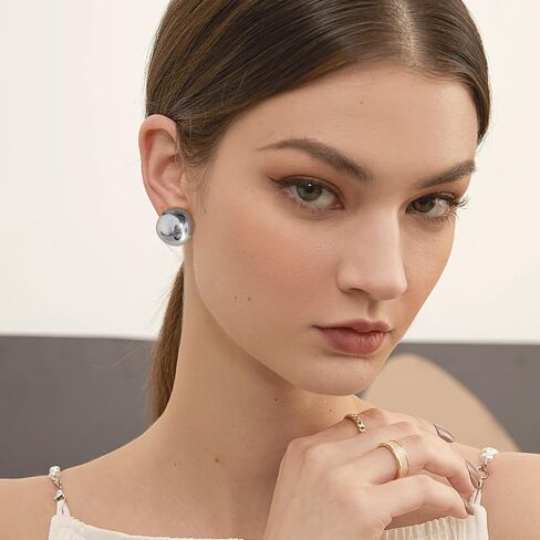 NEPULOY Gold Clip on Earrings Button Rectangular Drop Clip Earrings for Women Trendy Earrings for Women Girls in Kuwait