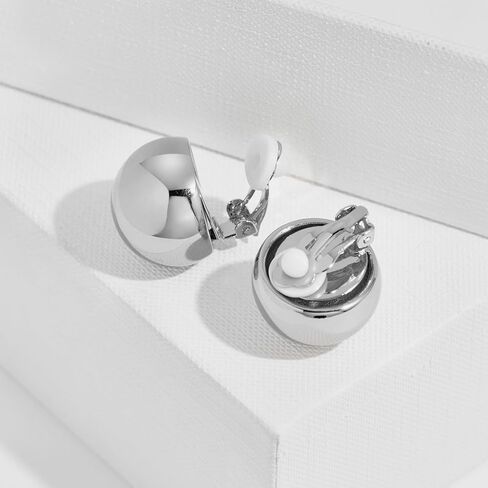 NEPULOY Gold Clip on Earrings Button Rectangular Drop Clip Earrings for Women Trendy Earrings for Women Girls in Kuwait
