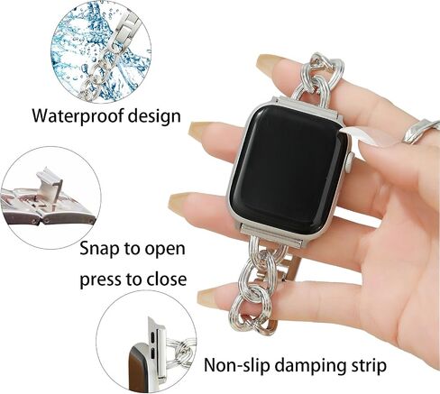 Replacement Band Compatible with Apple Watch band 38mm/40mm/ 41mm,Stainless Steel Metal Wristband Women's for iWatch Ultra SE Series 8/7/6 in Saudi Arabia
