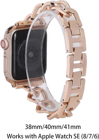 Replacement Band Compatible with Apple Watch band 38mm/40mm/ 41mm,Stainless Steel Metal Wristband Women's for iWatch Ultra SE Series 8/7/6 in Saudi Arabia