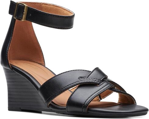 Clarks Women's Fashion Wedge Sandal, Praline Leather, 6 in Saudi Arabia