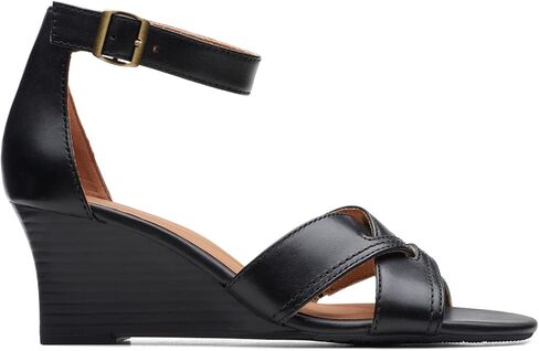 Clarks Women's Fashion Wedge Sandal, Praline Leather, 6 in Saudi Arabia