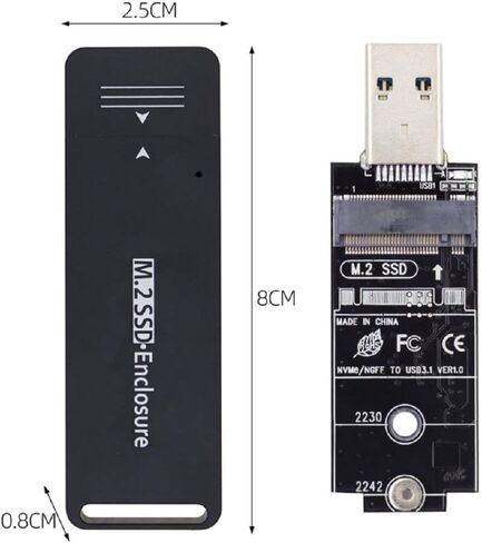 xiwai RTL9210B Chipset SATA SSD External PCBA Case Adapter USB 3.0 to 2230 2242 NVME M-key M.2 NGFF in Saudi Arabia