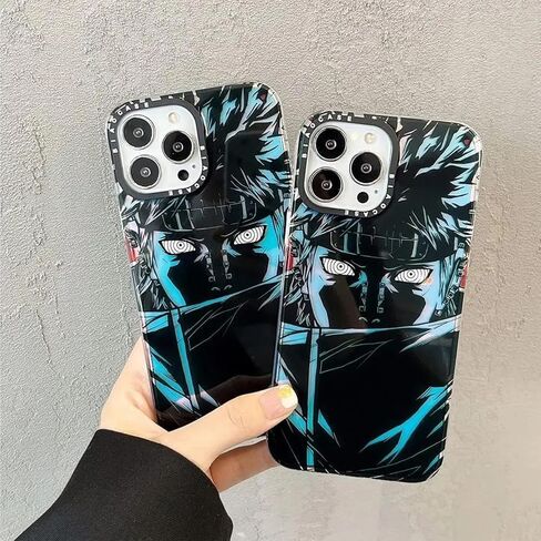 Laser Effect Anime Case for iPhone 16 Pro Max, Light Weight Stylish Design Comfortable Grip Protective Phone Hard Cover for iPhone 16 Pro Max Black in Saudi Arabia