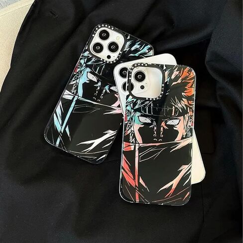 Laser Effect Anime Case for iPhone 16 Pro Max, Light Weight Stylish Design Comfortable Grip Protective Phone Hard Cover for iPhone 16 Pro Max Black in Saudi Arabia