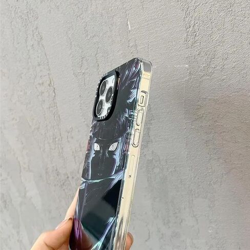 Laser Effect Anime Case for iPhone 16 Pro Max, Light Weight Stylish Design Comfortable Grip Protective Phone Hard Cover for iPhone 16 Pro Max Black in Saudi Arabia