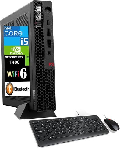 Lenovo ThinkStation P3 Workstation Mini Desktop (Intel i5-13500T, T400 4GB, 32GB DDR5, 8TB PCIe SSD, WiFi 6, Bluetooth 5.2, 230W PSU, RJ-45, 1x DP; 3X mDP, HDMI, Win 11 Pro) w/USB-C Dock in Saudi Arabia