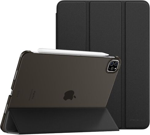 MoKo for iPad Pro 11 Inch Case (4th/3rd Generation,2022/2021),Slim Trifold Hard PC Back Shell Protective Smart Cover Case for iPad Pro 11 Inch 4th Genation with Auto Wake/Sleep, Black in Saudi Arabia