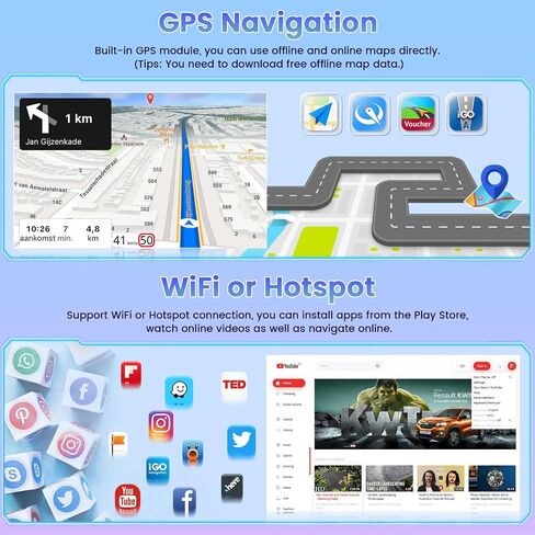 (Manual A/C) Roinvou 2+64G Android 13 CarPlay Stereo for 2014-2017 Kia Soul, Wireless CarPlay Radio with Android Auto, 9'' Touch Screen in-Dash GPS Navigation Support Mirror Link BT HiFi WiFi RDS SWC in Saudi Arabia