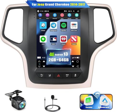 [2+64G] Android 13 Car Stereo for Jeep Grand Cherokee 2014-2017 with Wireless Carplay&Android Auto,9.7 Inch Touch Screen Car Radio with GPS WiFi Bluetooth FM/RDS SWC Dual USB/AUX-in+Backup Camera in Saudi Arabia