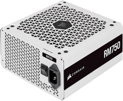Corsair RM750 (2021)، سلسلة RM، 750 وات 80 Plus Gold معياري بالكامل ATX مزود طاقة (ثلاثة منافذ EPS12V، تشغيل هادئ، وضع مروحة صفر دورة في الدقيقة، مكثفات مصنفة عند 105 درجة مئوية)، أبيض (متجدد) in Kuwait