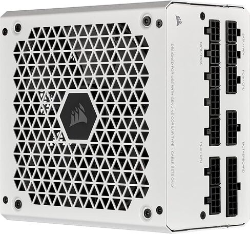 Corsair RM750 (2021)، سلسلة RM، 750 وات 80 Plus Gold معياري بالكامل ATX مزود طاقة (ثلاثة منافذ EPS12V، تشغيل هادئ، وضع مروحة صفر دورة في الدقيقة، مكثفات مصنفة عند 105 درجة مئوية)، أبيض (متجدد) in Kuwait