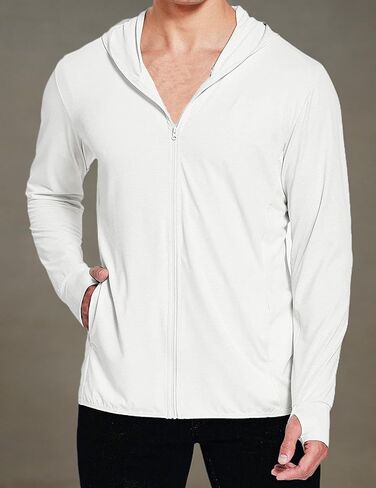 COOFANDY Men Full Zip UPF 50 Sun Protection Hoodie Jacket Long Sleeve Lightweight Breathable UV Shirts with Pockets in Kuwait
