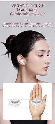 URIZONS Heart Shape TWS Earphones Wireless Earbuds with Mic in-Ear Headphones Wireless Headset for Lover Couples for Valentine for Sport Travel with USB C Charging Cable -Pink (Pink) in Saudi Arabia