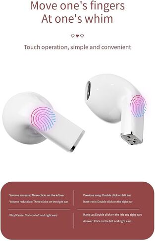 URIZONS Heart Shape TWS Earphones Wireless Earbuds with Mic in-Ear Headphones Wireless Headset for Lover Couples for Valentine for Sport Travel with USB C Charging Cable -Pink (Pink) in Saudi Arabia