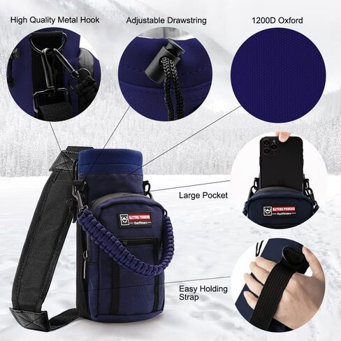 NATURE PIONEOR Water Bottle Holder with Strap 25 32 40 64 oz Insulated Water Bottle Carrier Sling Sleeve for Hiking,Outdoor Camping,Gym in Kuwait