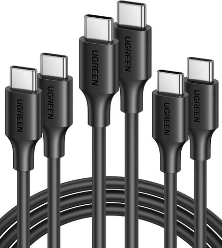 UGREEN 60W 3-Pack USB C to USB C Cable, Type C Fast Charging Cable Compatible with iPhone 16/16 Plus/16 Pro/15, MacBook Pro 2022, Samsung Galaxy S24/S23/Z Fold/Z Flip, Google Pixel 7, Switch, 6.6FT in Saudi Arabia