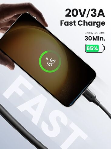 UGREEN 60W 3-Pack USB C to USB C Cable, Type C Fast Charging Cable Compatible with iPhone 16/16 Plus/16 Pro/15, MacBook Pro 2022, Samsung Galaxy S24/S23/Z Fold/Z Flip, Google Pixel 7, Switch, 6.6FT in Saudi Arabia