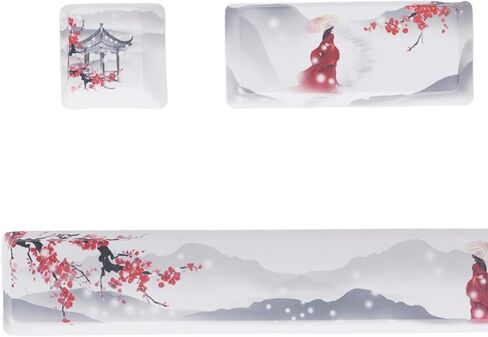 ASHATA 4Pcs Custom Keycaps Ice Mountain Snow Girl Patterm, Space, ESC, Enter and Numpad Enter Keys Comfortable Feel Color Lasting Anime Personality DIY PTB Keycaps for Mechanical Keyboards in Saudi Arabia