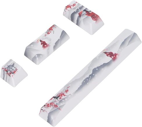 ASHATA 4Pcs Custom Keycaps Ice Mountain Snow Girl Patterm, Space, ESC, Enter and Numpad Enter Keys Comfortable Feel Color Lasting Anime Personality DIY PTB Keycaps for Mechanical Keyboards in Saudi Arabia