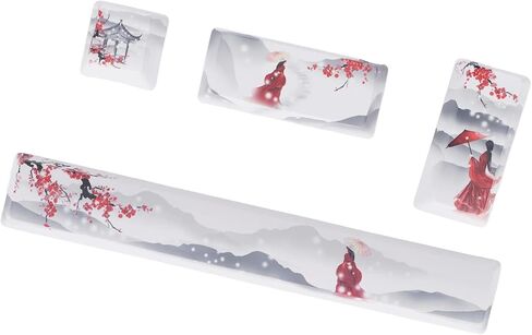 ASHATA 4Pcs Custom Keycaps Ice Mountain Snow Girl Patterm, Space, ESC, Enter and Numpad Enter Keys Comfortable Feel Color Lasting Anime Personality DIY PTB Keycaps for Mechanical Keyboards in Saudi Arabia