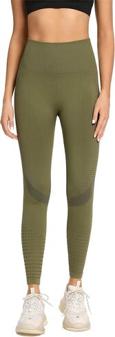Redqenting High Waisted Leggings for Women Workout Seamless Leggings Yoga Pants Sweat Proof Tummy Control Tights in Kuwait
