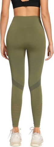 Redqenting High Waisted Leggings for Women Workout Seamless Leggings Yoga Pants Sweat Proof Tummy Control Tights in Kuwait