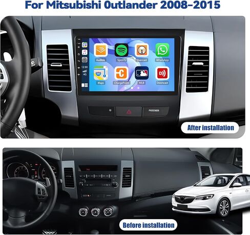 ستيريو سيارة CamECHO 2+64G Android 13 لسيارة Mitsubishi Outlander 2008-2015، راديو CarPlay لاسلكي وراديو سيارة Android Auto، شاشة لمس 9 بوصات داخل لوحة القيادة GPS مع بلوتوث WiFi RDS SWC Mirror Link in Saudi Arabia