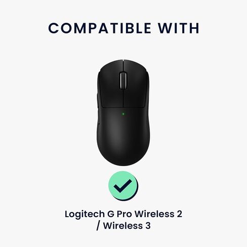 kwmobile Mouse Grip Tape Compatible with Logitech G Pro Wireless 2 / Wireless 3 Grip Tape - Non-Slip Faux Leather - Black in Saudi Arabia