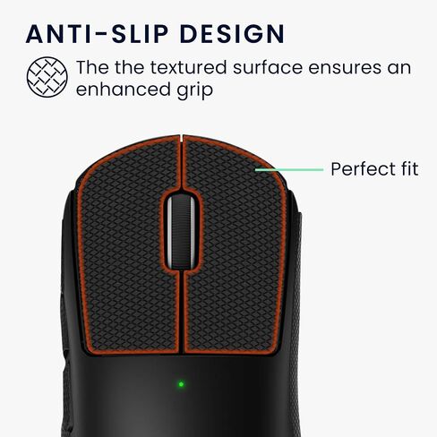 kwmobile Mouse Grip Tape Compatible with Logitech G Pro Wireless 2 / Wireless 3 Grip Tape - Non-Slip Faux Leather - Black in Saudi Arabia