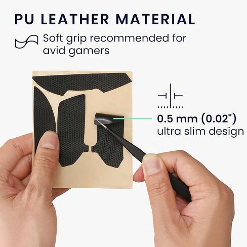 kwmobile Mouse Grip Tape Compatible with Logitech G Pro Wireless 2 / Wireless 3 Grip Tape - Non-Slip Faux Leather - Black in Saudi Arabia