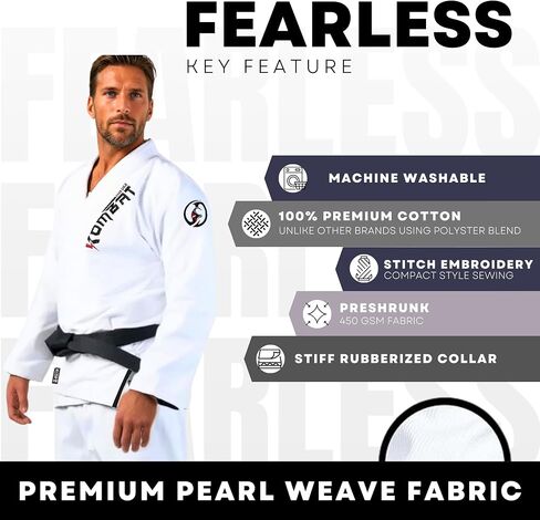 FEARLESS COMP PRO GI - Premium Competition GI | Strong Pearl Weave | Brazilian Jiu-Jitsu (BJJ) | Mix Martial Arts in Kuwait