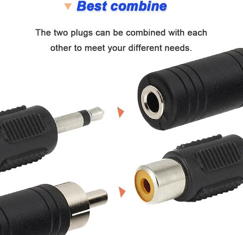 محول RCA إلى 3.5 مم، قابس ذكر RCA إلى موصل صوت مقبس أحادي 1/8 بوصة أنثى ووصلة أنثى RCA إلى موصل صوت مقبس أحادي 1/8 بوصة ذكر لجهاز الاستقبال ومكبر الصوت ومعدات الصوت (20 حزمة) in Saudi Arabia