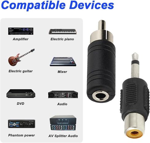 محول RCA إلى 3.5 مم، قابس ذكر RCA إلى موصل صوت مقبس أحادي 1/8 بوصة أنثى ووصلة أنثى RCA إلى موصل صوت مقبس أحادي 1/8 بوصة ذكر لجهاز الاستقبال ومكبر الصوت ومعدات الصوت (20 حزمة) in Saudi Arabia