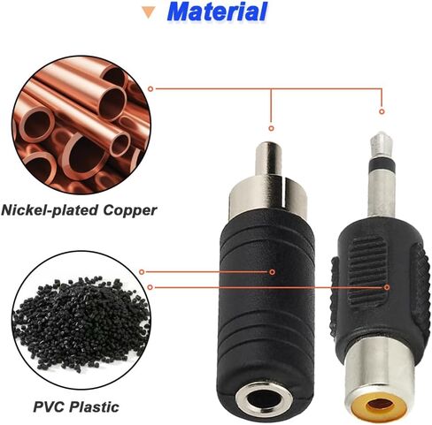 محول RCA إلى 3.5 مم، قابس ذكر RCA إلى موصل صوت مقبس أحادي 1/8 بوصة أنثى ووصلة أنثى RCA إلى موصل صوت مقبس أحادي 1/8 بوصة ذكر لجهاز الاستقبال ومكبر الصوت ومعدات الصوت (20 حزمة) in Saudi Arabia