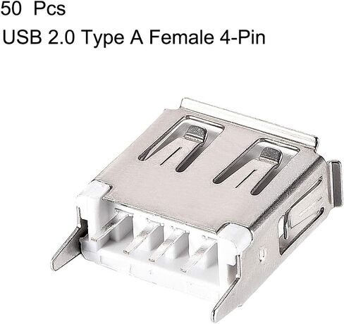 uxcell 10PCS USB 2.0 Type A Female Socket Connector Port, 4-Pin DIP 180 Degree Adapter in Saudi Arabia