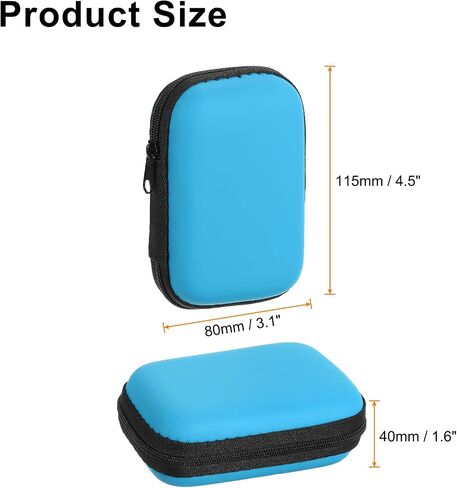 HARFINGTON Earbuds Cases, Wired Earphone Case Holder, EVA Ear Buds Case Zipper Organizer Small with Mesh Pocket for USB Cable, Earphones, Purple in Saudi Arabia