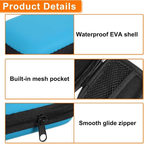 HARFINGTON Earbuds Cases, Wired Earphone Case Holder, EVA Ear Buds Case Zipper Organizer Small with Mesh Pocket for USB Cable, Earphones, Purple in Saudi Arabia