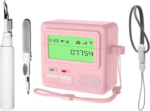 SKPY 3D Pager Case Compatible with AirPods 4 Case Cover, Shock-Proof Protective Cute Soft Silicone Luminous Case with Cleaning Pen, Lanyard for Men Women in Saudi Arabia