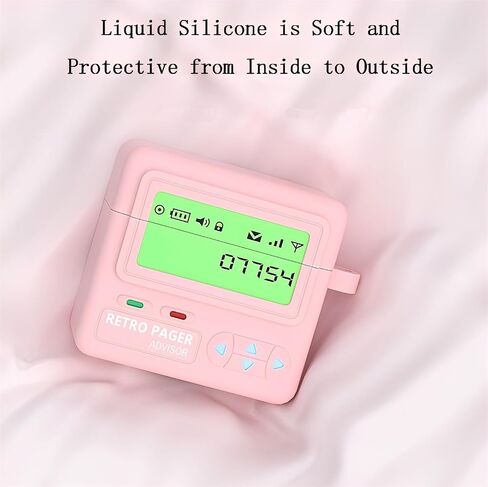 SKPY 3D Pager Case Compatible with AirPods 4 Case Cover, Shock-Proof Protective Cute Soft Silicone Luminous Case with Cleaning Pen, Lanyard for Men Women in Saudi Arabia